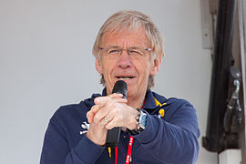 Daniel Mangeas à la présentation des coureurs au départ de la 1re étape du "Critérium du Dauphiné 2012".