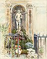 Fontanna w Palazzo Massimo (Fountain at Palazzo Massimo in Rome), watercolor, ca 1910 (National Museum in Warsaw)