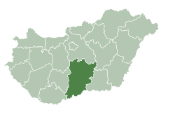 Location of Bács-Kiskun County