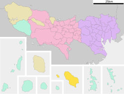 Location of Hachijō in Tokyo Metropolis