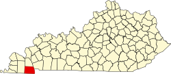 Karte von Calloway County innerhalb von Kentucky