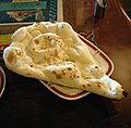 Naan bread in Indian restaurant Shiva.