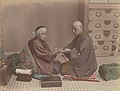 Image 7A doctor checks a patient's pulse in Meiji-era Japan. (from History of medicine)