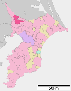 Lage Kashiwas in der Präfektur