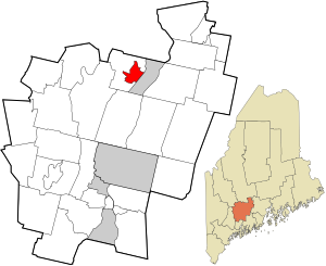 Location in Kennebec County and the state of Maine