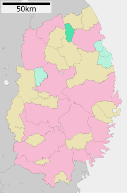 Location of Kunohe in Iwate Prefecture