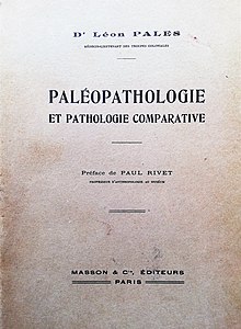 couverture sans aucune image d'un livre de 1930 portant le titre Paléopathologie et pathologie comparative