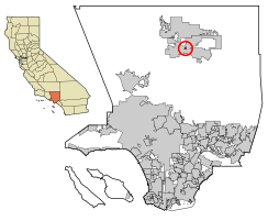 Location of Desert View Highlands in Los Angeles County, California.