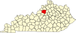 State map highlighting Shelby County