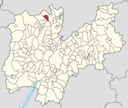 Elhelyezkedése Trento autonóm megye térképén