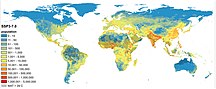 Overlap between future population distribution and extreme heat.