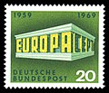 CEPT er også kjent for sitt samarbeide om felles årlige frimerkeutgivelser over samme tema. Her et frimerke fra Tyskland 1969.