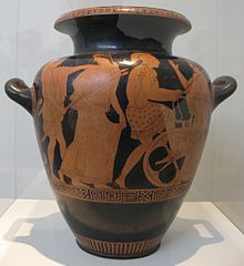 Stamnos attique à figures rouges, attribué à Polygnotos, vers 430-420 av. J.-C., Athènes, National Archeological Museum, 18063.