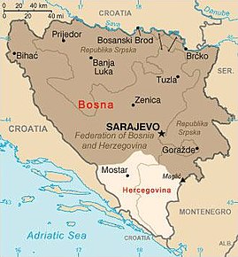 Poziția regiunii Bosnia