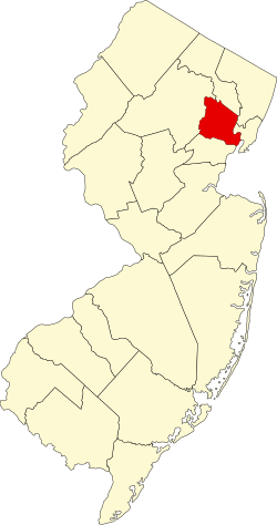 Karte von Essex County innerhalb von New Jersey