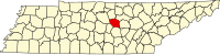 Locatie van DeKalb County in Tennessee