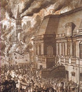 L'incendie à proximité du palais du Parlement de Bretagne