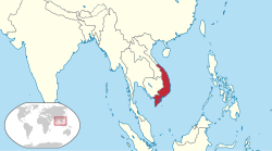 Vietnamin tasavallan sijainti.