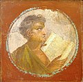 Image 21Roman portraiture fresco of a young man with a papyrus scroll, from Herculaneum, 1st century AD (from History of education)