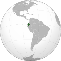 Ligging van Ecuador