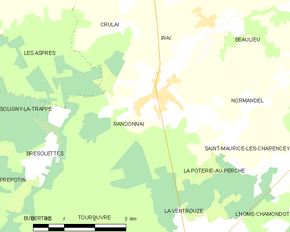 Poziția localității Randonnai