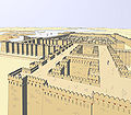 Model pevnosti Mirgissa na západním břehu Nilu