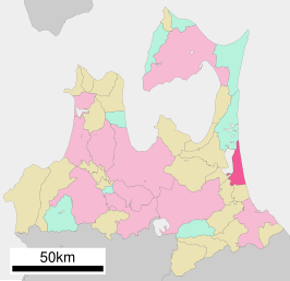 Situering van Misawa in de prefectuur Aomori