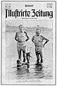 Das Titelblatt der Berliner Illustrirten Zeitung zeigt Ebert und Noske, die in Badehose im flachen Wasser stehen