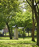 Dambustersmonument in park.