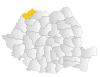 Bản đồ Romania thể hiện huyện Satu Mare