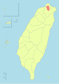 Lokasyon ng Taipei sa loob ng kapuluan ng Taiwan