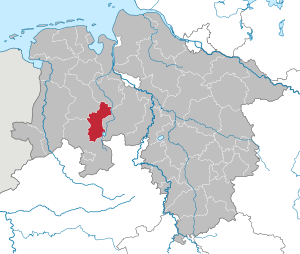 Li position de Subdistrict Vechta in Infra Saxonia