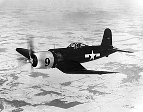 飛行するXF2G-1(BuNo.14691) (1945年撮影)