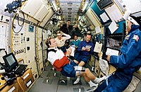 Bemanningsleden in de Spacelab module