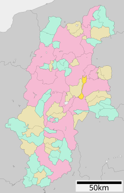 Location of Tateshina in Nagano Prefecture