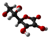 ▵ Molecuulmodel van L-ascorbinezuur