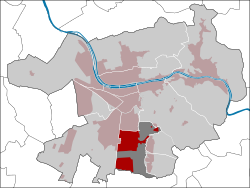 Lage des Stadtteils Rohrbach in Heidelberg