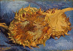 Dos girasoles cortados (F375, JH1329), óleo, 43,2 x 61 cm, Metropolitan Museum of Art, Nueva York.