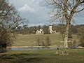 The lake and Gothic folly in the grounds of Wimpole Hall