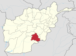 扎布爾省在阿富汗的位置