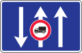 Driving directions in lanes (no trucks allowed in one lane)