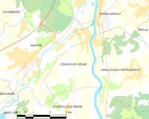Poziția localității Cenon-sur-Vienne