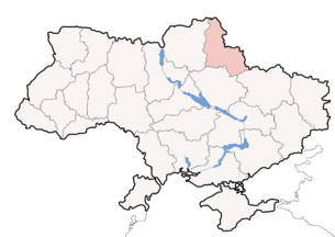 Karte der Ukraine mit Oblast Sumy