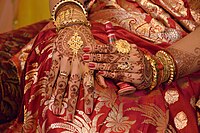 Mehendi-clad hands- Hindu bride from Bengal