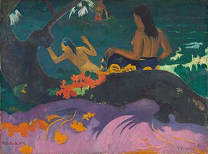 25/01: Fatata te Miti (Prop del mar), quadre tahitià de Paul Gauguin de 1892.