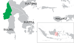 Lokasi Sulawesi Barat di Indonesia