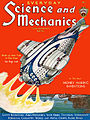 20. Az Everyday Science and Mechanics nevű amerikai sci-fi magazin 1931 novemberi számának borítója. ’Berlinből New Yorkba kevesebb mint egy óra alatt!’ A cikk írója Hugo Gernsback, illusztrátora Frank R. Paul. Az elképzelt űrhajó 700 mérföldes (~1126.5 kilométer) magasságba emelkedve tette volna meg a Berlin és New York közötti közel 6400 kilométeres utat. „a jármű félelmetes gyorsulása az első néhány percben igen kellemetlen az utasok számára” – írja a cikk. Az atmoszférájába való visszatéréskor hűtőrendszer óvja meg a hajót és utasait. A fő probléma az utazáshoz szükséges üzemanyag súlya. (javítás)/(csere)