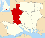 Test Valley shown within Hampshire