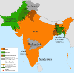 Description de l'image Partition of India 1947 fr.svg.