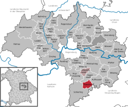 Läget för Pfakofen i Landkreis Regensburg